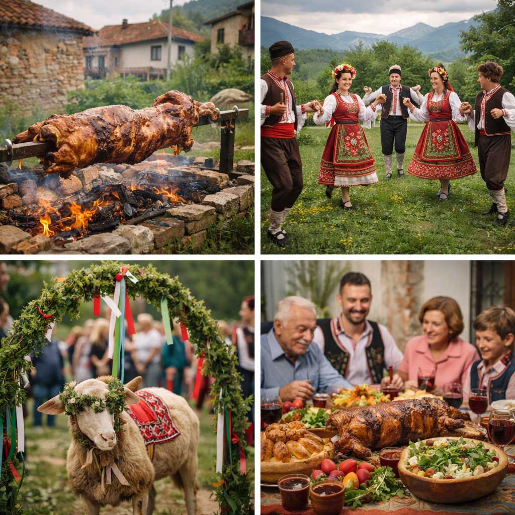 Bulgarian tradition Gergyovden Saint George day lamb feast celebration