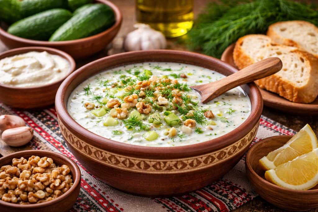 traditional Bulgarian tarator yogurt soup