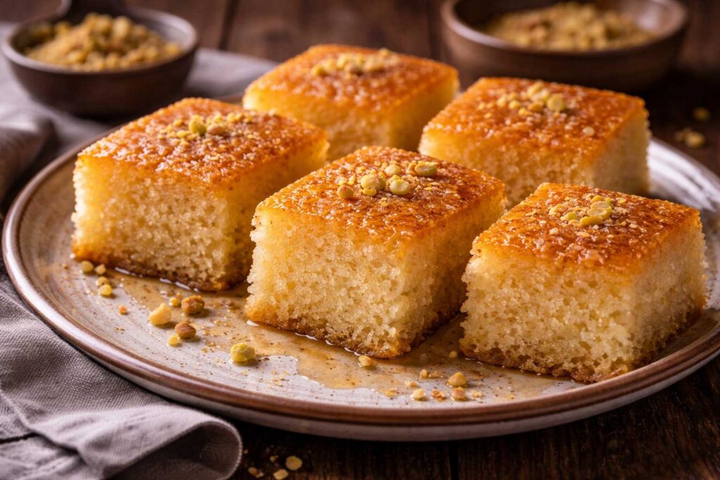Revane Bulgarian syrup cake soft semolina dessert soaked in sweet syrup