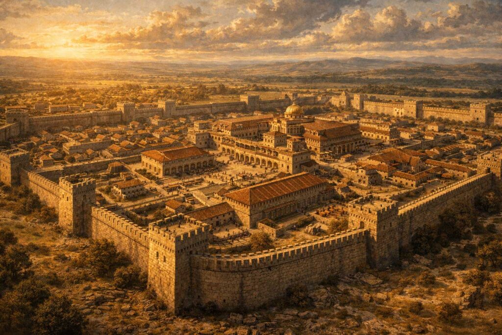 Pliska first capital of the First Bulgarian Empire fortress walls