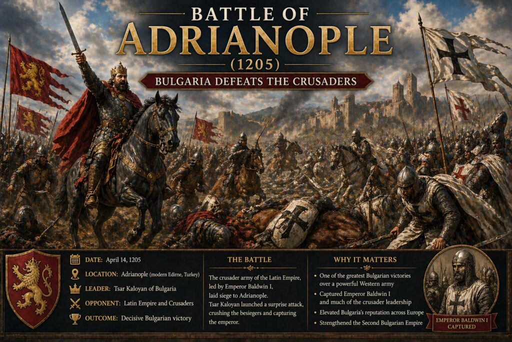 Battle of Adrianople 1205 Bulgaria Defeats the Crusaders