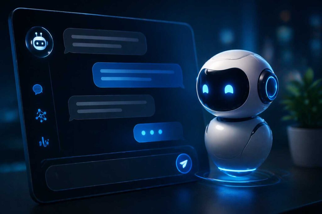 AI chatbot interface representing natural language processing and conversational artificial intelligence