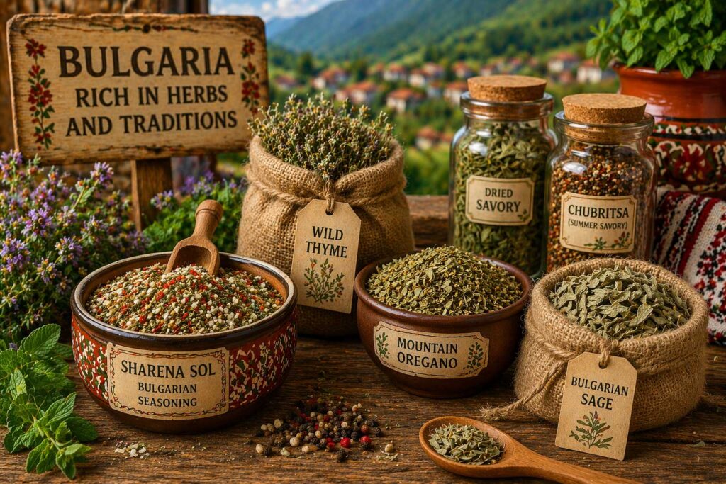 Bulgarian herbs and sharena sol seasoning mix