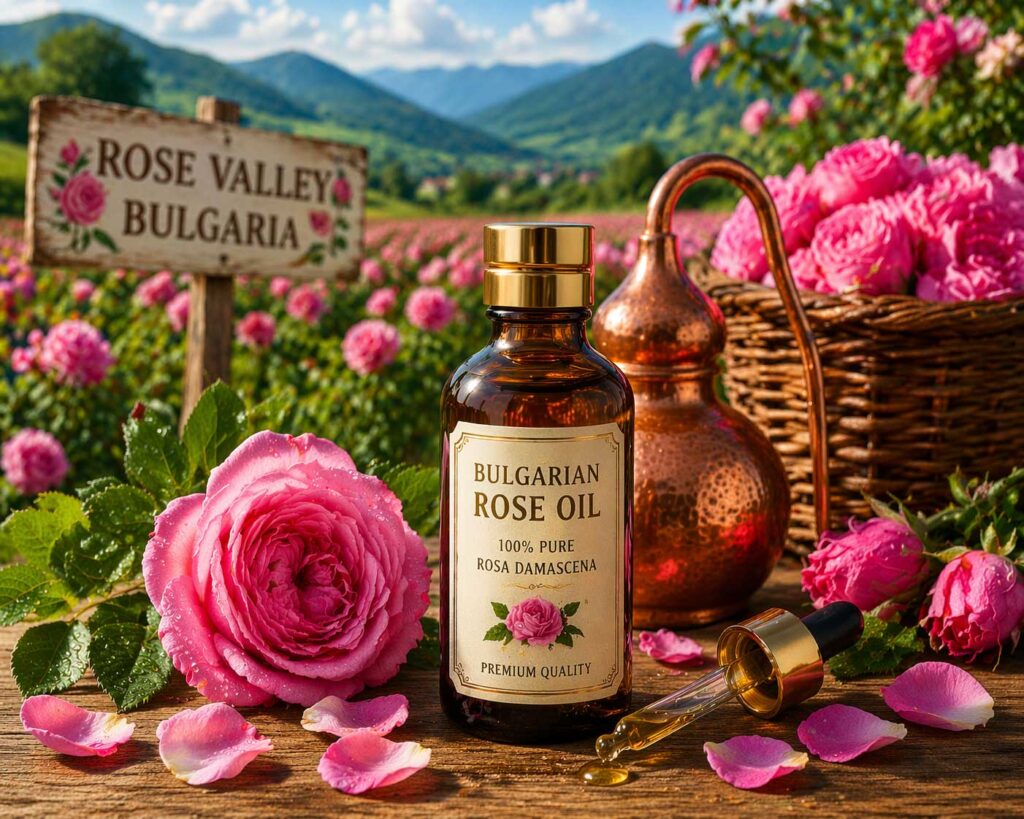 Bulgarian rose oil from Kazanlak Rose Valley