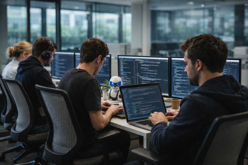 Bulgarian software engineers working on AI development