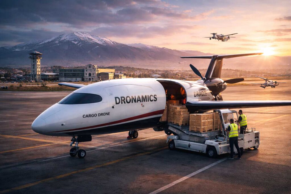 Dronamics cargo drone aircraft for logistics and delivery innovation Bulgaria startup