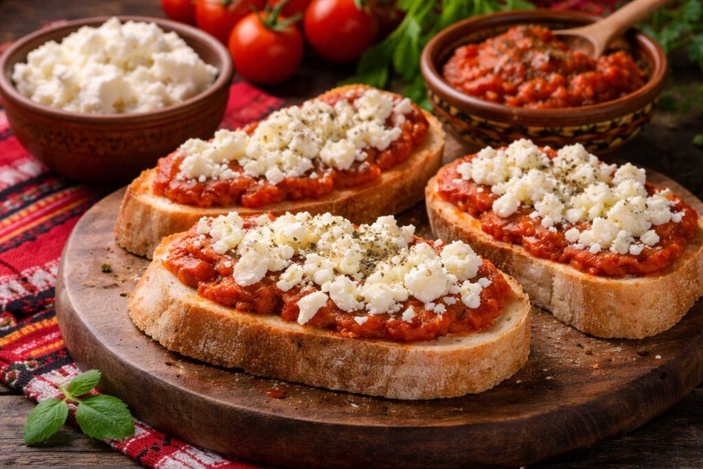 Bread with Lutenitsa and Sirene Cheese