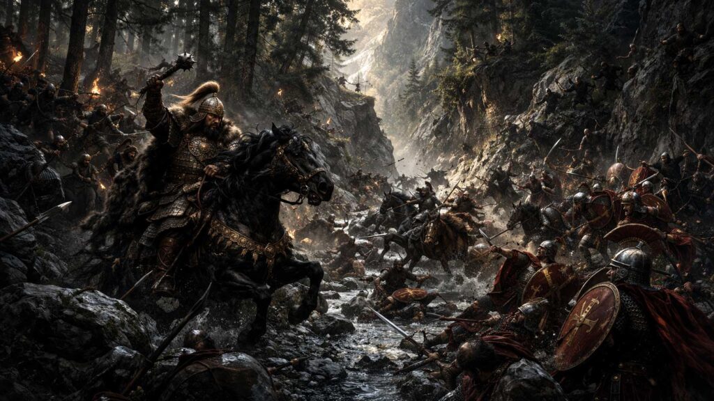 Khan Krum ambushing Byzantine army