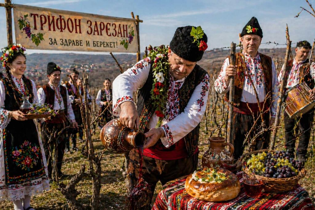 Trifon Zarezan Wine and Vine Ritual