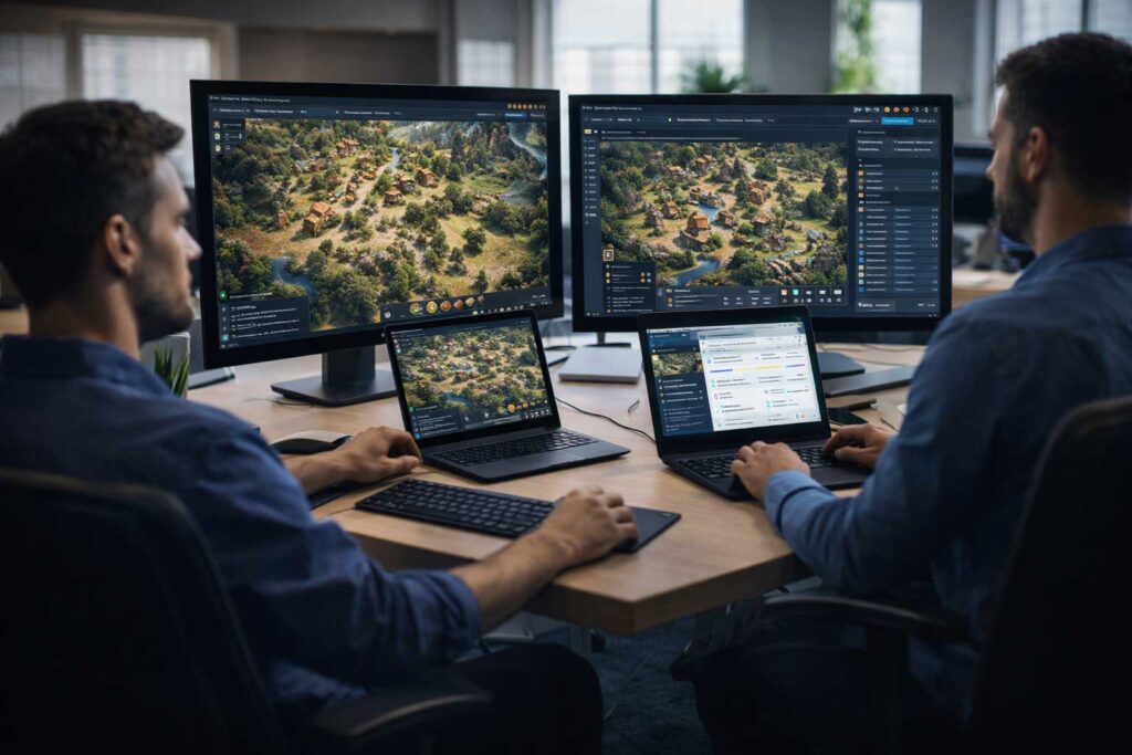 Imperia Online strategy game interface showing medieval map and gameplay elements