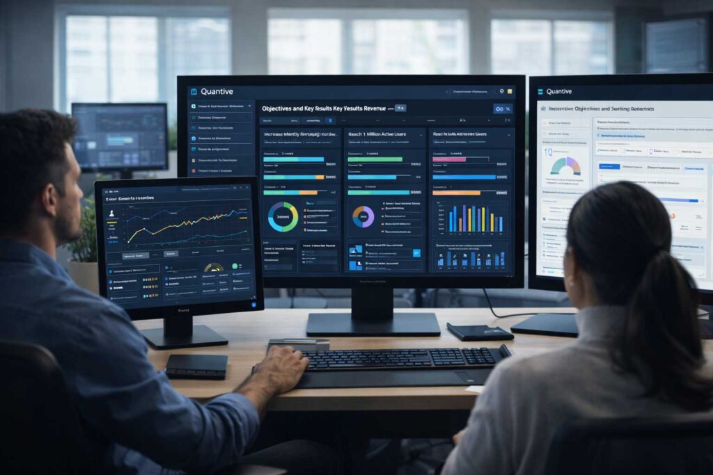 Quantive OKR software dashboard showing performance tracking